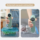 beige.USB Rechargeable Portable Vacuum Sealer, includes sealing bags and a rapid vacuum pump. Space-saving design, suitable for vacuum packing snacks, meat, fruits, and vegetables for food preservation.