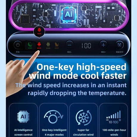 Grayish Purple   AI Smart Circulating Fan: 4 Modes + Silent Airflow, Your All-Scenario Cooling Companion。