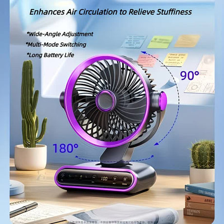 Grayish Purple   AI Smart Circulating Fan: 4 Modes + Silent Airflow, Your All-Scenario Cooling Companion。