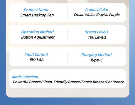 Grayish Purple   AI Smart Circulating Fan: 4 Modes + Silent Airflow, Your All-Scenario Cooling Companion。