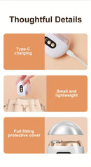 Smart Electric Nail Clipper 2-in-1 Polishing & Trimming Tool, USB rechargeable with 500mAh lithium polymer battery. Features anti-cut protection, grinding, and illumination functions, suitable for nail care, filing, polishing, and shaping.yellow