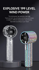 White Diamond /Diamond - style Handheld Mini Fan, Exquisite and Long - lasting Battery Life