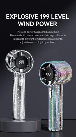 White Diamond /Diamond - style Handheld Mini Fan, Exquisite and Long - lasting Battery Life