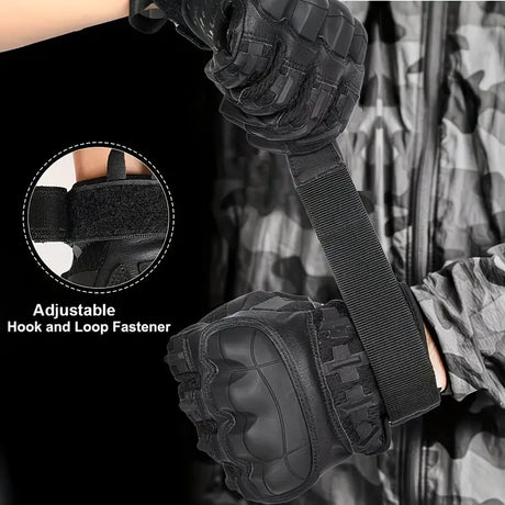 Full-Finger Multi-Functional Tactical Gloves, TPU Exoskeleton Impact Protection, Five-Finger Touchscreen Precision Control, Anti-Slip Wear-Resistant Palm, Essential for Outdoor Riding and Tactical Training./black.M code