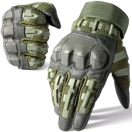 Full-Finger Multi-Functional Tactical Gloves, TPU Exoskeleton Impact Protection, Five-Finger Touchscreen Precision Control, Anti-Slip Wear-Resistant Palm, Essential for Outdoor Riding and Tactical Training./GREEN .XL code