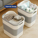 Multi-functional Folding Laundry Basket: Hassle-free Storage, One Basket for All Your Clothes Sorting.light brown