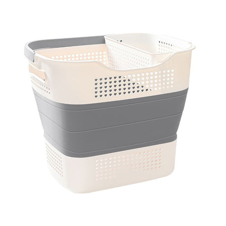 Multi-functional Folding Laundry Basket: Hassle-free Storage, One Basket for All Your Clothes Sorting.light brown