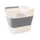 Multi-functional Folding Laundry Basket: Hassle-free Storage, One Basket for All Your Clothes Sorting.purplish red