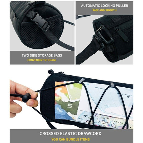 Cycling top tube bag, 2.4L large capacity holds all your small essentials, six reflective strips keep you safe during night rides, detachable for use as a crossbody bag, one bag for multiple uses./Scarlet camouflage