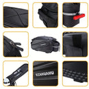 Ride and commute with one bag – waterproof, large capacity, and instantly converts to a shoulder bag.（Black messenger bag）