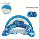 Adult Pool Floating Bed with Canopy: Upgraded Large Space, Adjustable Shade, Ergonomic Headrest, Dual Cup Holders, Portable and Comfortable。PINK