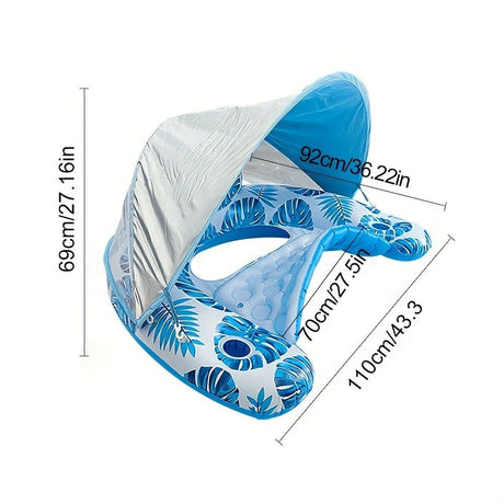 Adult Pool Floating Bed with Canopy: Upgraded Large Space, Adjustable Shade, Ergonomic Headrest, Dual Cup Holders, Portable and Comfortable。PINK