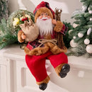 Collectible Sitting Santa Claus Doll | Classic Outfit with Gift Bag, Desktop & Mantel Décor, Ideal New Year & Christmas Gift / Silver-White Sitting Old Man