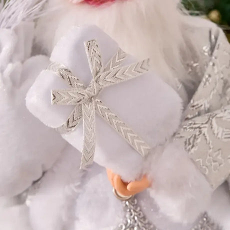 Collectible Sitting Santa Claus Doll | Classic Outfit with Gift Bag, Desktop & Mantel Décor, Ideal New Year & Christmas Gift / RED Sitting Old Man