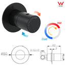 Watermark Matt Black Round Bath Shower Mixer Hot Cold Tap Valve Turn No Handle