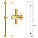 Brushed Gold Brass 850mm Long Sliding Rail Bar Swivel Handheld Shower Holder Kit