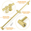 Brushed Gold Brass 850mm Long Sliding Rail Bar Swivel Handheld Shower Holder Kit