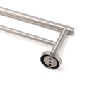 Brushed Nickel 750mm Double Towel Rack Rail Holder Round Hanger Bar Wall Mounted