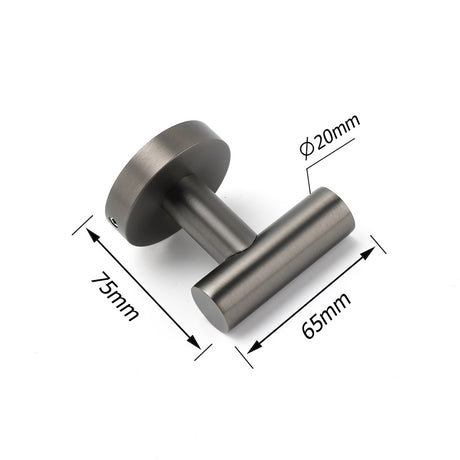 Gun Metal Tidy Robe Hook Hanger Organizer Bathroom Stainless Steel Wall Mounted