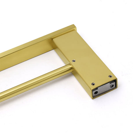 Square SUS Double Towel Rail Rack 600mm Brushed Gold Hanger Holder Bar Bathroom