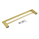 Square SUS Double Towel Rail Rack 600mm Brushed Gold Hanger Holder Bar Bathroom