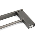 Gun Metal Grey Square Strong Towel Rail Rack 600mm Double Hanger Holder Bar Kit