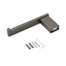 Gun Metal Square Toilet Paper Roll Tissue Roll Holder Hook Rack Wall Mounted Set