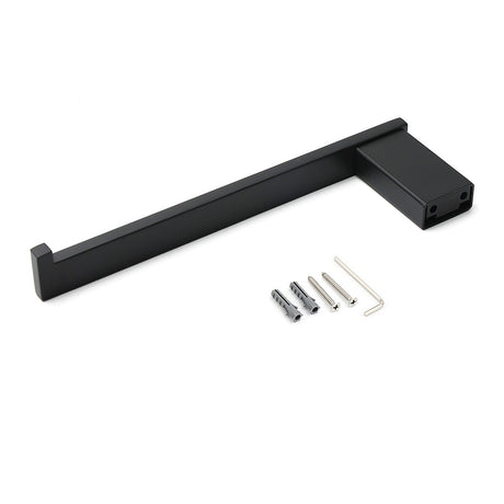 Bathroom Matt Black Stainless Steel Square Towel Rack Clothes Wall Mount Holder