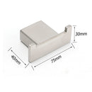 Brushed Nickel SUS Square Robe Hook Clothes Towel Holder Hanger Wall Mounted Kit