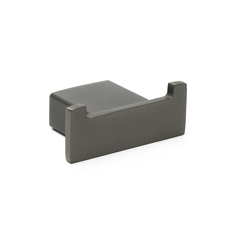 Gun Metal Square Robe Hook Clothes Towel Rack Holder Wall Mounted Double Hanger