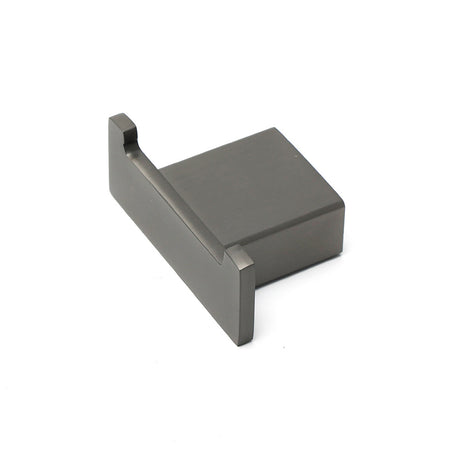 Gun Metal Square Robe Hook Clothes Towel Rack Holder Wall Mounted Double Hanger