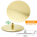 PVD Brushed Gold 10" Shower Rain Head 355mm Straight Wall Mount Arm Bathroom Set