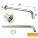 WELS Brushed Nickel Round 8" Rain Shower Head Straight Wall Mount Arm Mixer Set