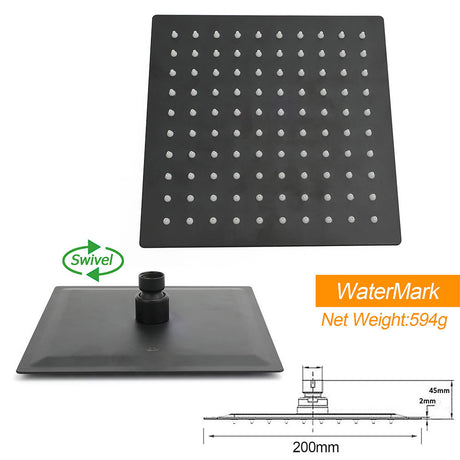 Matt Black Square 8