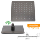 Gun Metal Square 8" Rainfall Shower Head 300mm Ceiling Dropper Arm Bath Set WELS