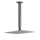 Gun Metal Square 10" Rainfall Shower Head 300mm Ceiling Dropper Arm Bath Set WELS