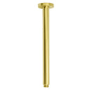 WELS 12" Round Stainless Steel Shower Head Extension Ceiling Arm Set Brushed Gold