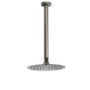 WELS Gun Metal Round 8" SUS Rainfall Shower Head 300mm Ceiling Dropper Arm Set