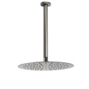 WELS Gun Metal Round 12" SUS Rainfall Shower Head 300mm Ceiling Dropper Arm Set
