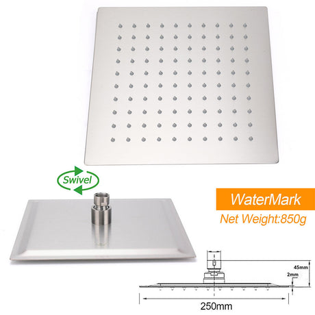 Brushed Nickel Silver Square 10