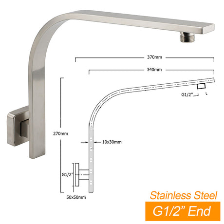 Brushed Nickel Silver Square 12