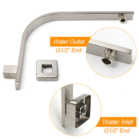Brushed Nickel Silver Square 12