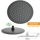 WELS Matt Black 10" SUS Round Rain Shower Head & Gooseneck Swivel Wall Arm Set