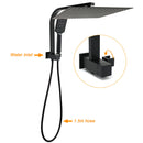 Matt Black Twin Set 16" Extra Large Shower Head 3 Modes Handheld Gooseneck Arm Wall Mixer