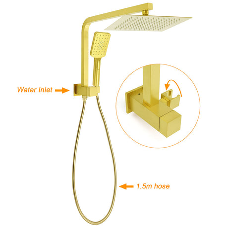Brushed Gold Twin Shower 10