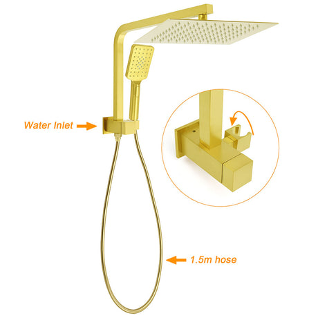 WELS Brushed Gold Twin Shower 12