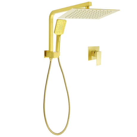 Brushed Gold Twin Shower 12