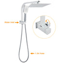 WELS Chrome 2in1 10" Square Rain Shower Head Handheld Spray Diverter Wall Arm Taps Set