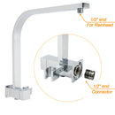 WELS Chrome 2in1 10" Square Rain Shower Head Handheld Spray Diverter Wall Arm Mixer Set