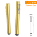 WELS Brushed Gold Round Twin Shower Head Set Diverter Wall Arm Stainless Steel Handheld Rose